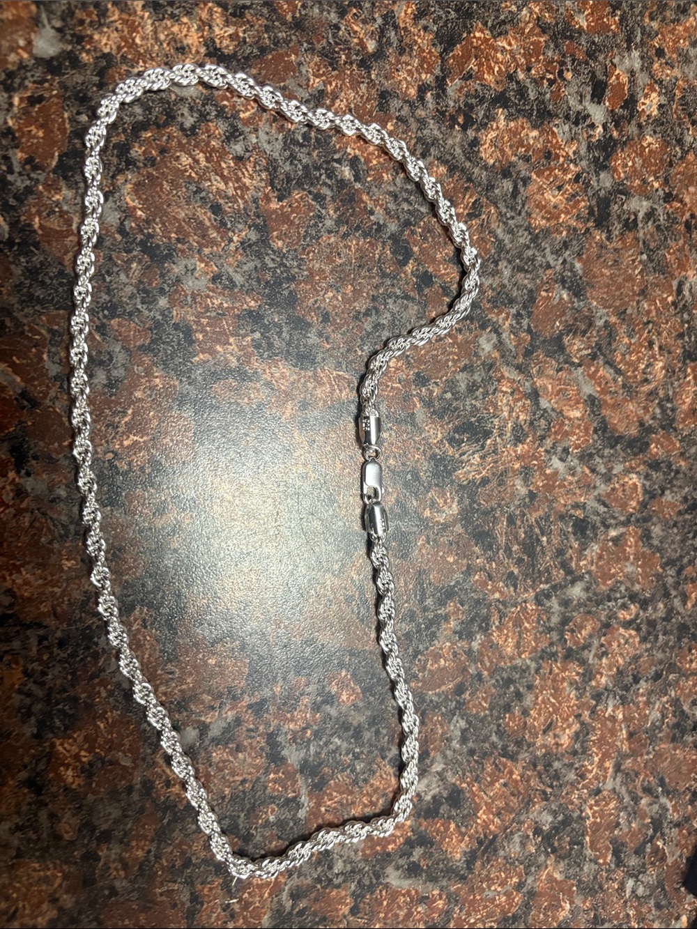 Sterling Silver Rope Chain Necklace - Silver